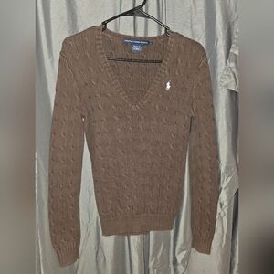 Ralph Lauren Brown V-Neck Sweater
